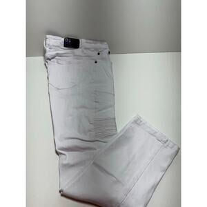 Demolition Men’s Jeans White Straight Denim Y2K 36X30 Streetwear